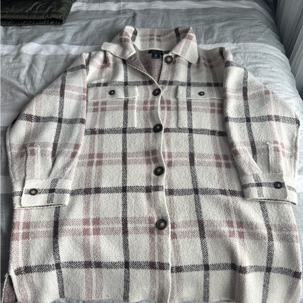 Plaid Button-Up Jacket